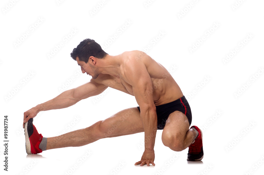 Muscular man isolated on the white background Muscular man isolated on the white background