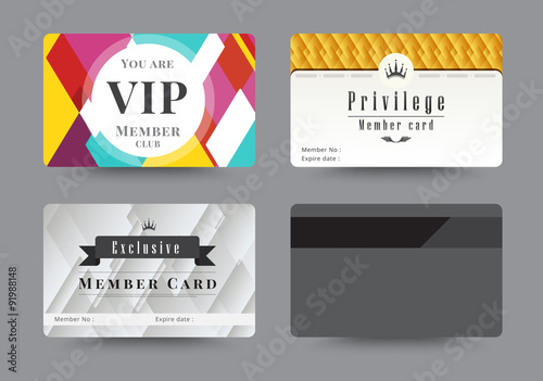 Business VIP member cards design template. vector illustration.