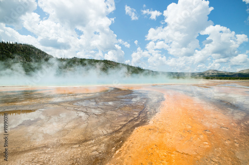 Grand Prismatic Spring at Yellowstone National Park, full of colorful Bacteria and thermophiles
