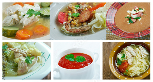 set of different soups