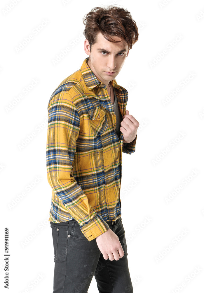 Casual young man-white background Casual young man-white background