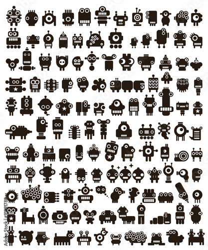 Mega set of small monsters and robots.