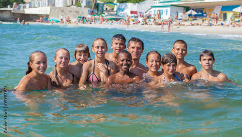 happy group  teenagers in the sea © Andriy Petrenko
