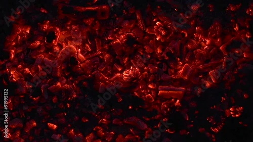 Close up of burning coals