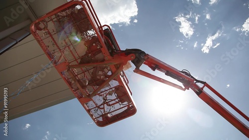 Construction Lift and Sky from Below