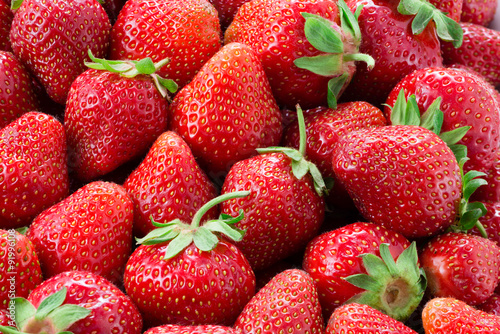 Fresh strawberry. Organic fruit background.