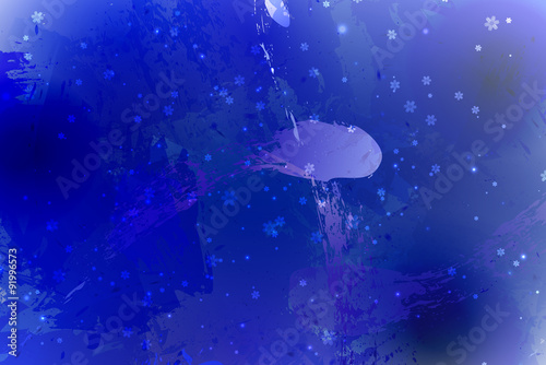 Blue new year watercolor background.Vector