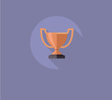 Victory Cup Flat Icon with Long Shadow
