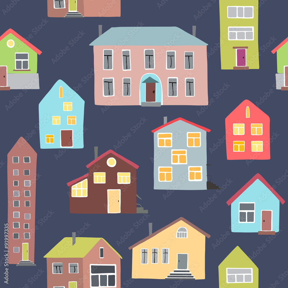 Pattern with different houses