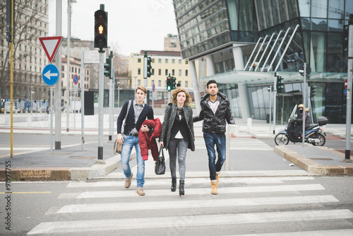 Wallpaper Mural Multiracial contemporary business people walking outdoor in the Torontodigital.ca