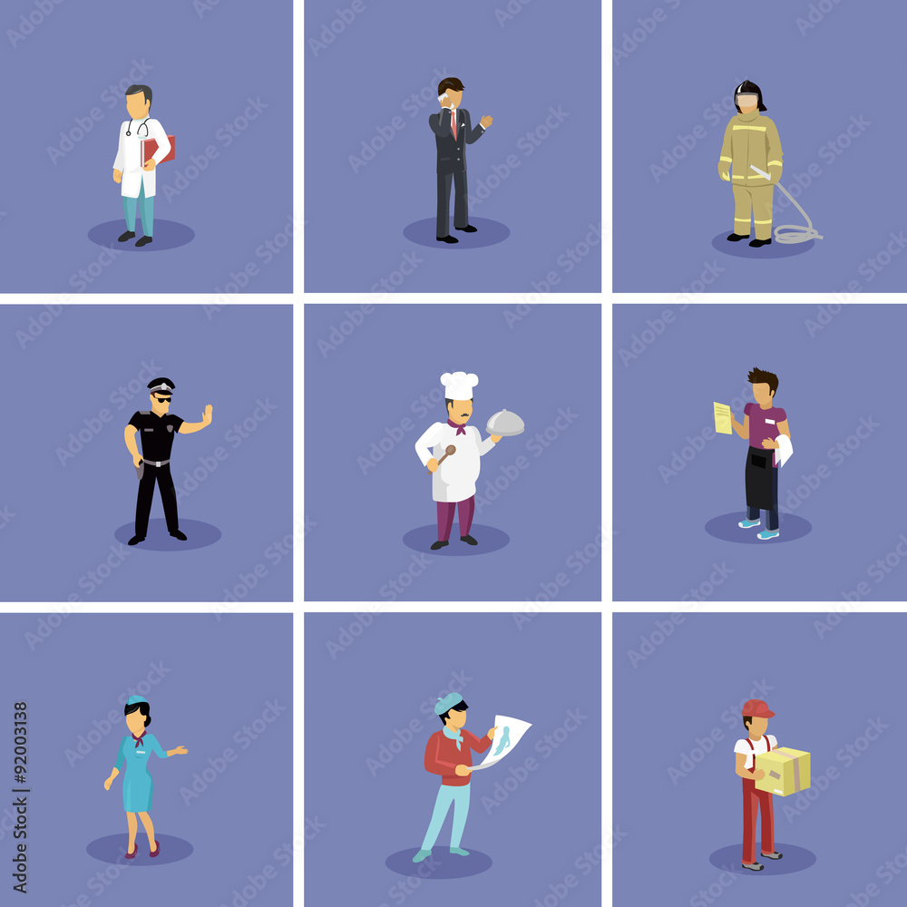 Set of Characters Popular Professions