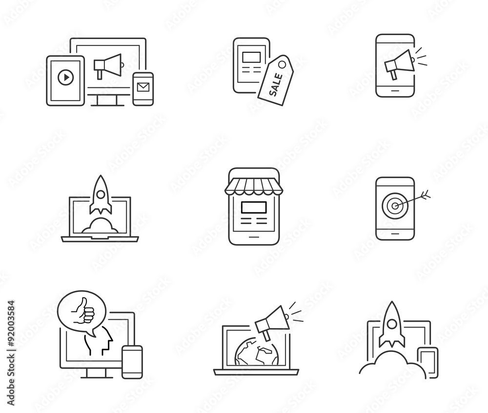 Digital marketing icons Digital marketing icons