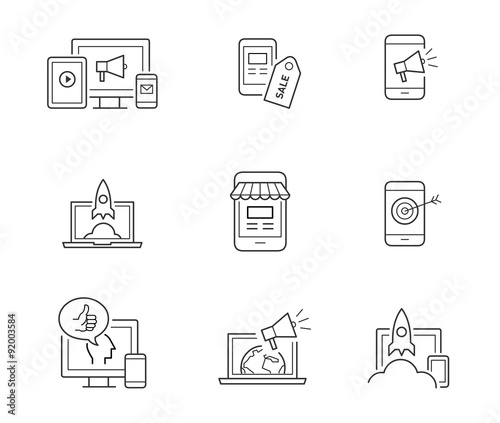Digital marketing icons