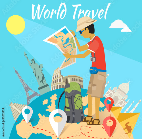 Concept of the World Adventure Travel