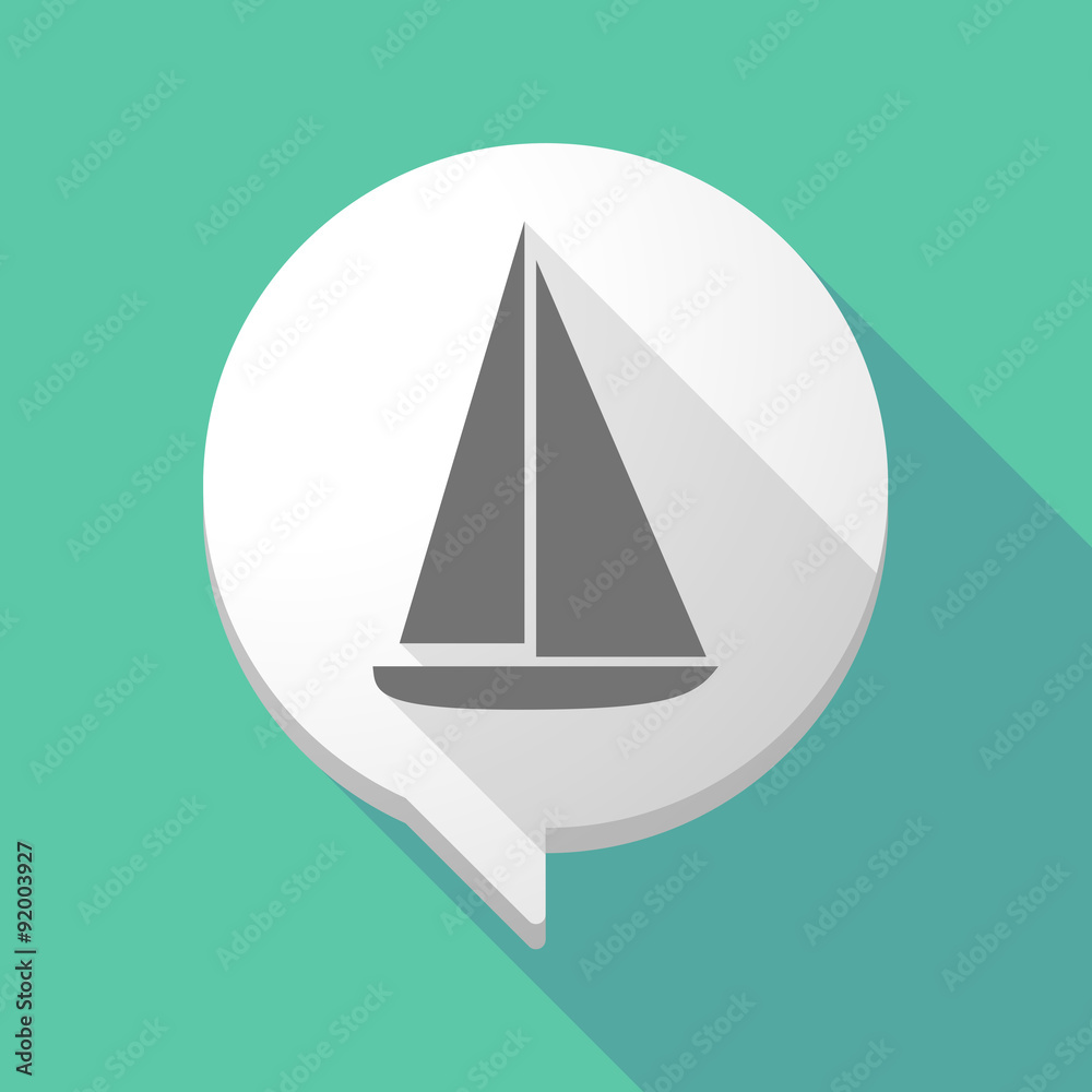 Long shadow comic balloon with a ship Long shadow comic balloon with a ship