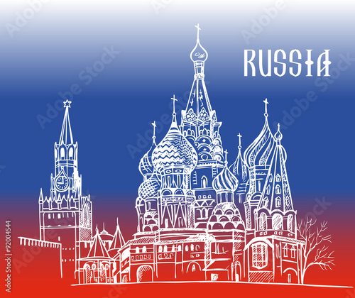 Moscow Russia on flag