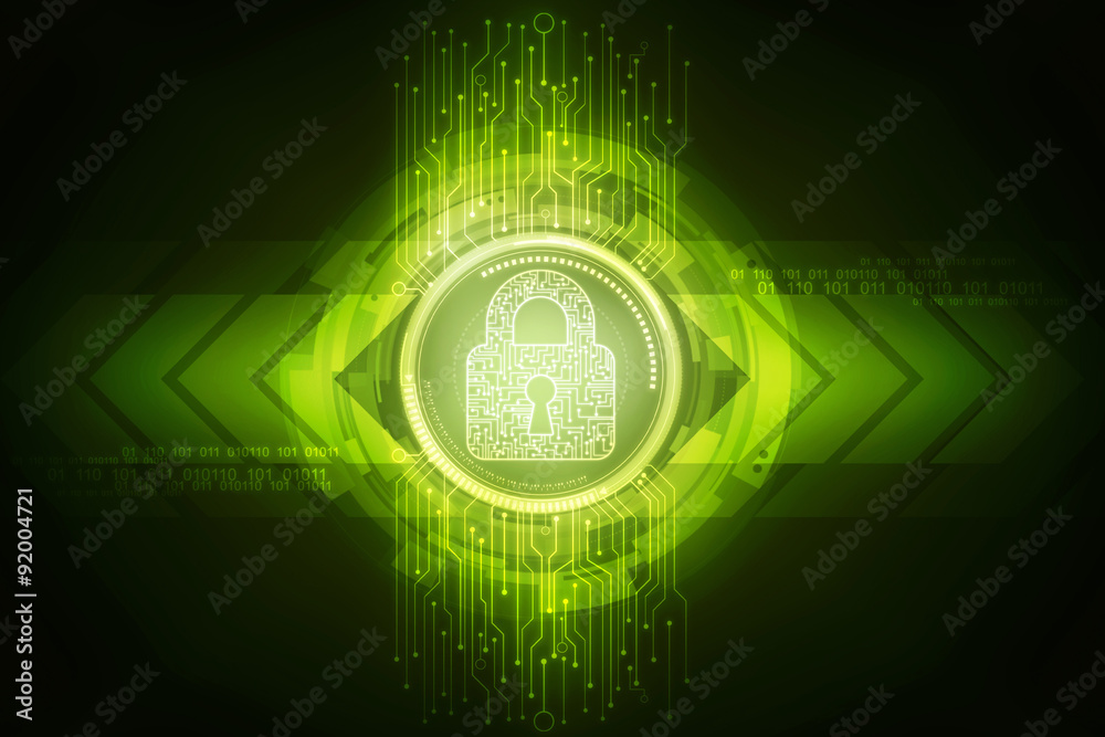 Obraz premium Safety concept: Closed Padlock on digital background