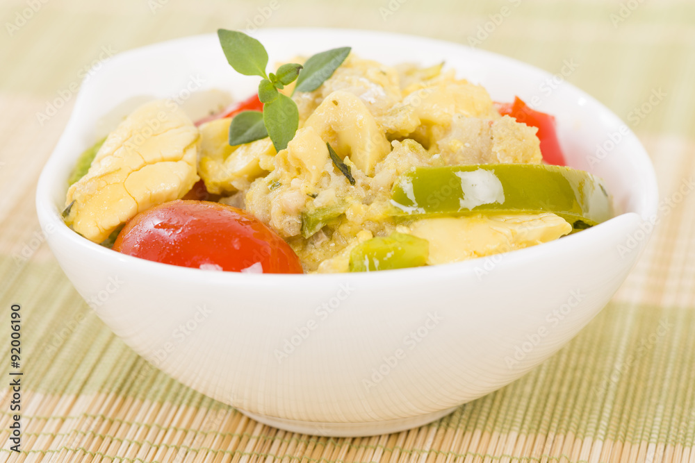 Ackee & Saltfish Traditional Jamaican dish made of salt cod and ackee