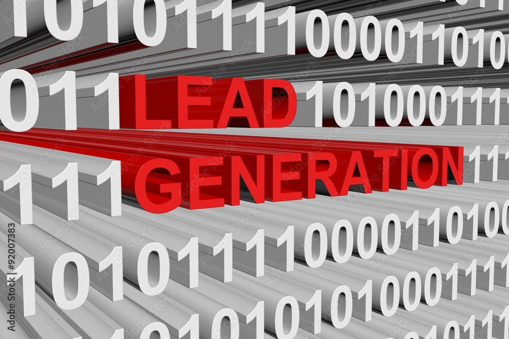 lead generation is presented in the form of binary code