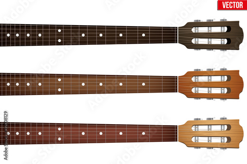 Set of Guitar neck fretboard and headstock