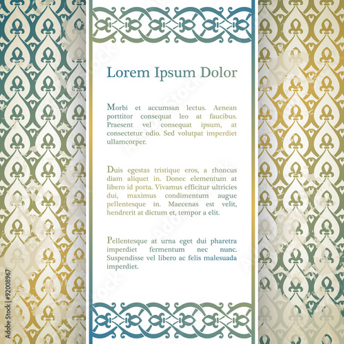 Invitation card with arabesque decor
