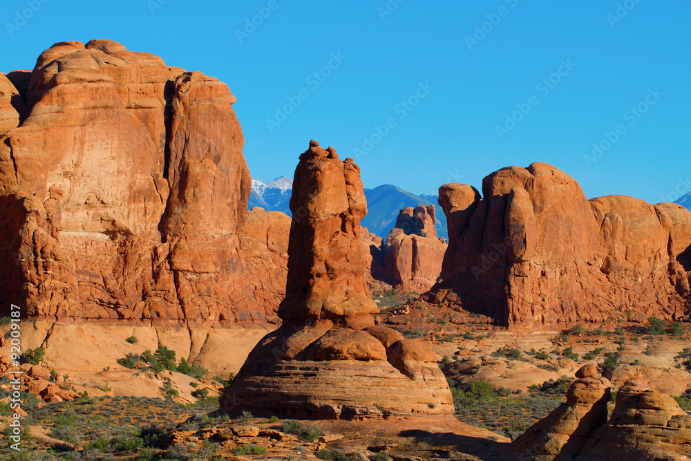 Fototapeta premium Grand view of Arches National Park and the La Sal Mountains near Moab, Utah