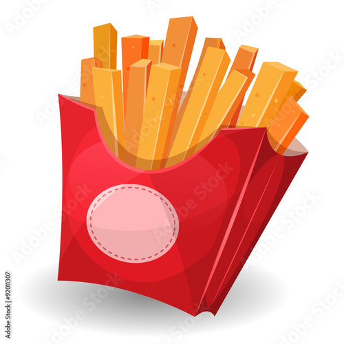 French Fries Inside Red Package