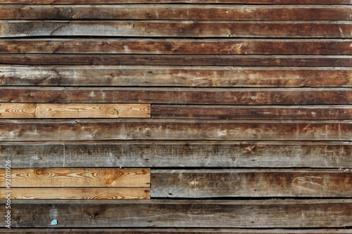 Weathered Old Natural Wood Siding Panel With Hanwritten Vandal S photo