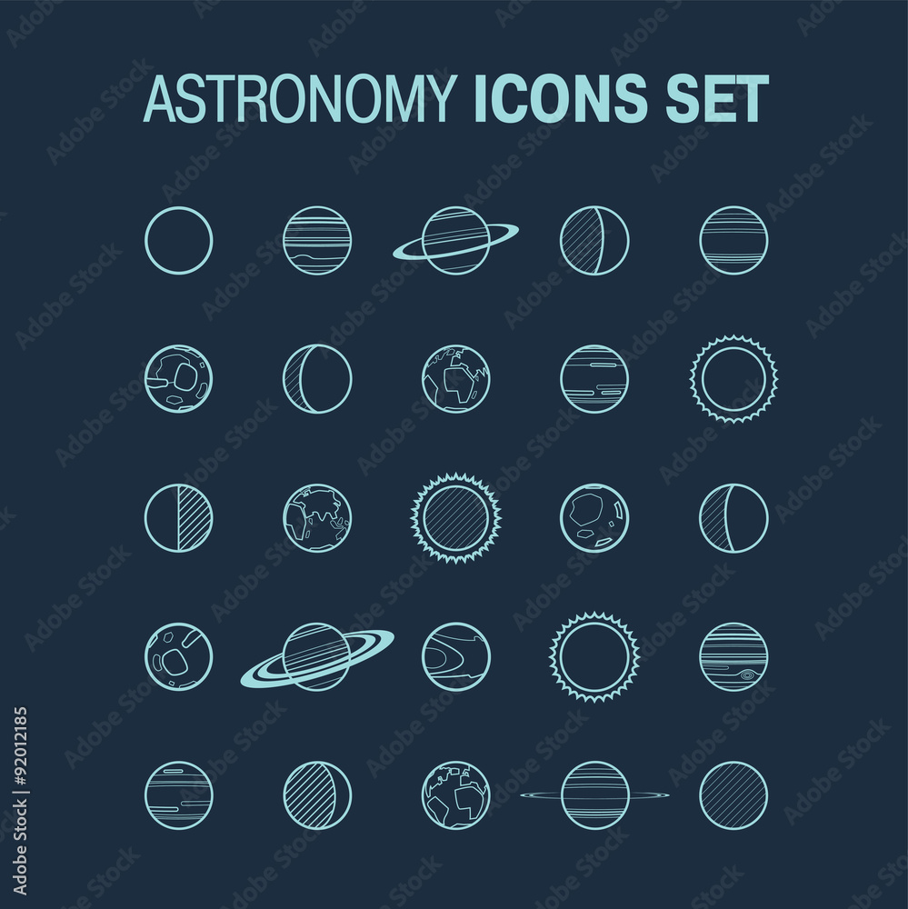 Obraz premium Astronomy Icons Set