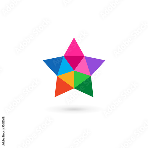 Abstract mosaic star logo icon design template elements