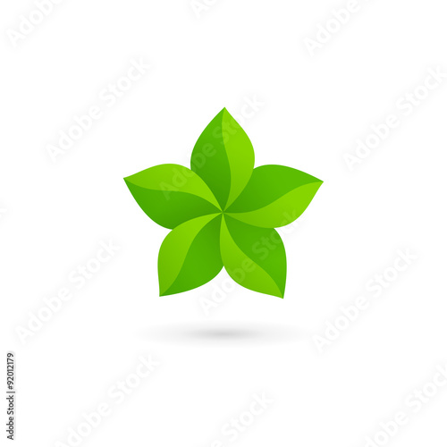 Abstract star eco leaves logo icon design template elements © arbuzu