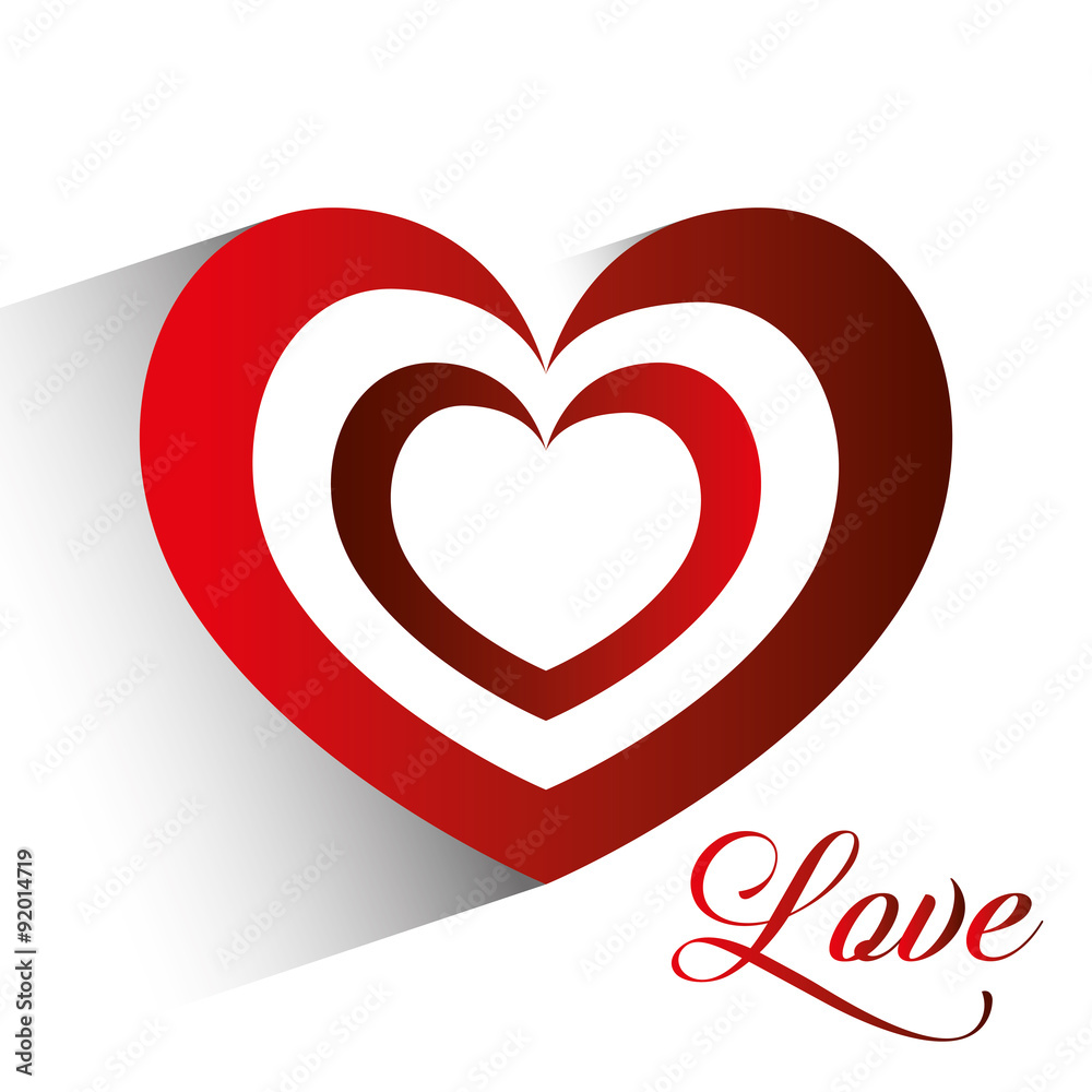 Romantic love design with red hearts Romantic love design with red hearts