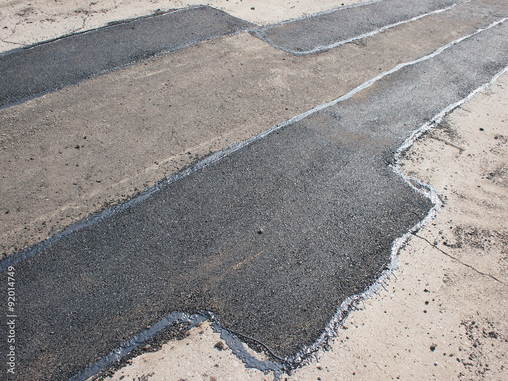 Obraz premium Laying new asphalt patching method