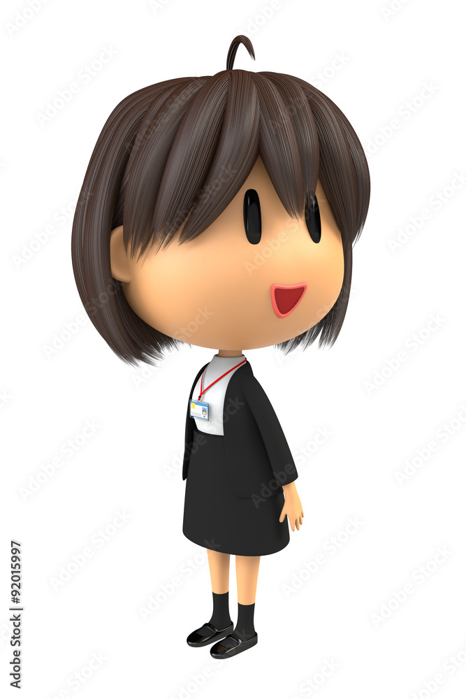 社員証を下げた女性スタッフ 社員証を下げた女性スタッフ