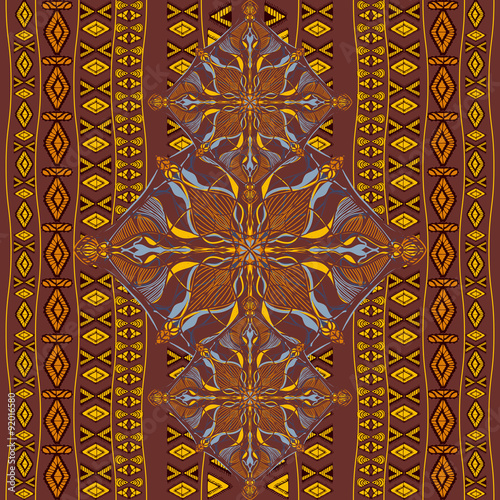 Ethnic tribal pattern with decorative ornaments