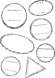 Set of 7 grunge vector templates for rubber stamps