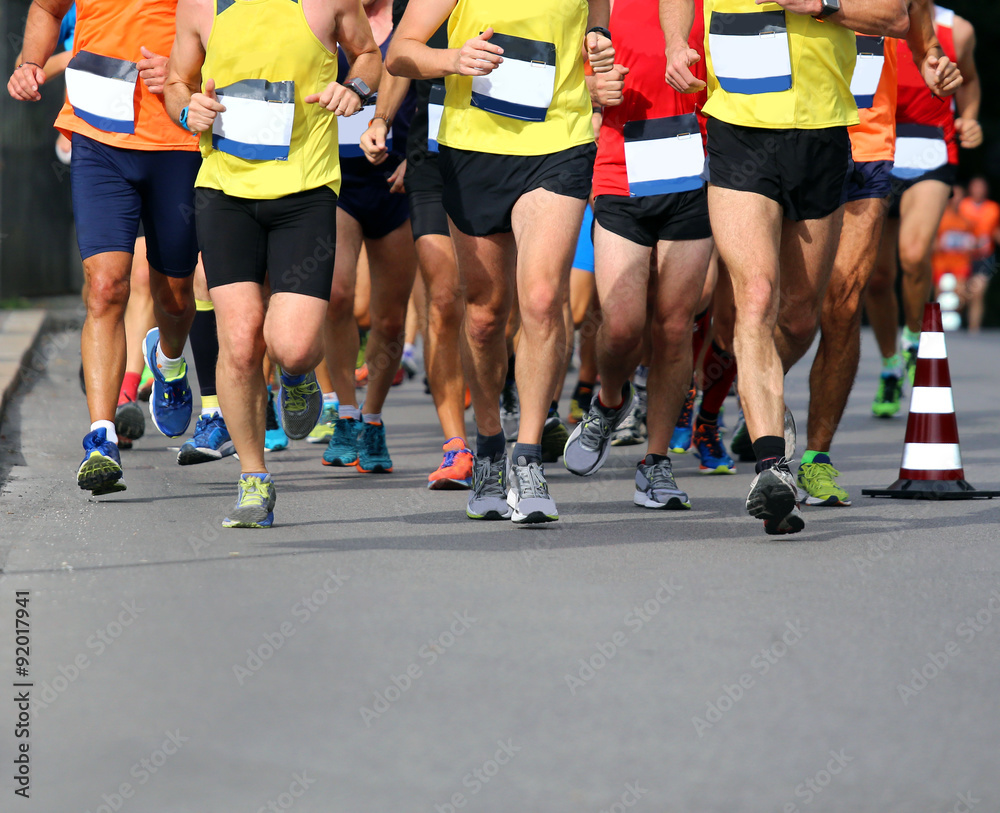 Runners during the Marathon in the city street