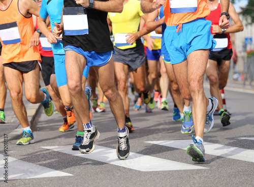 Runners during the Marathon in the city street