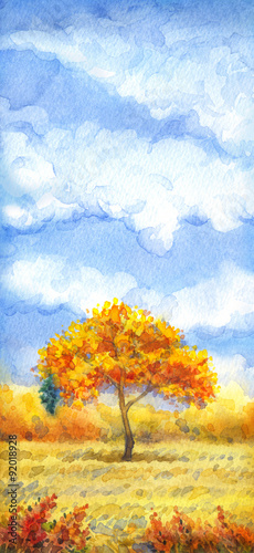 Watercolor landscape of series 