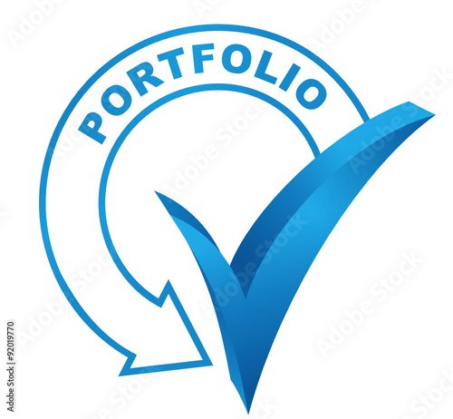 portfolio sur symbole validé bleu