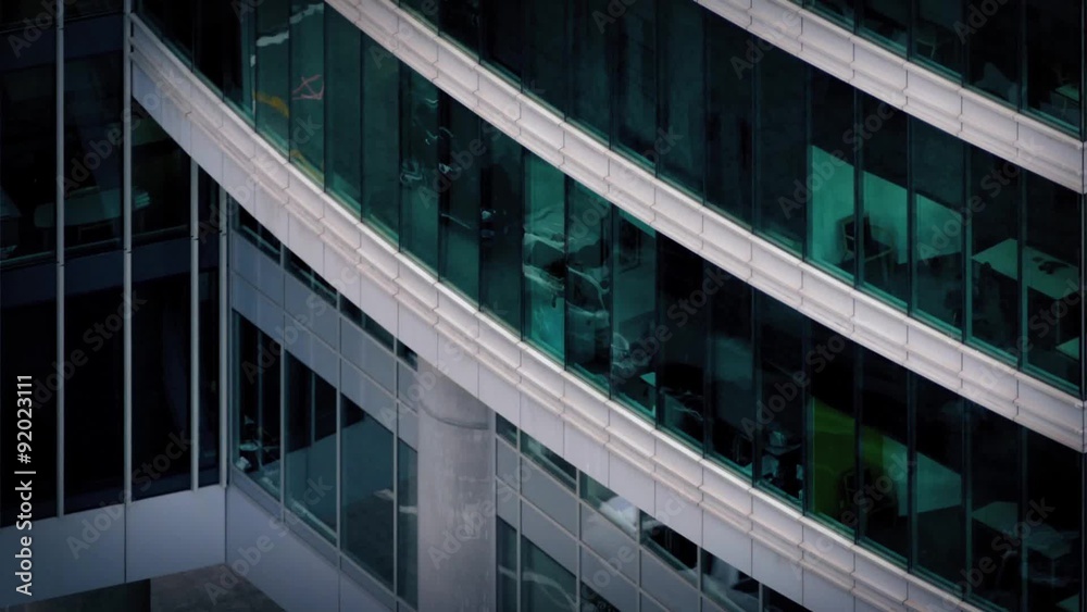 Reflections Of Cars Passing In Office Building Reflections Of Cars Passing In Office Building