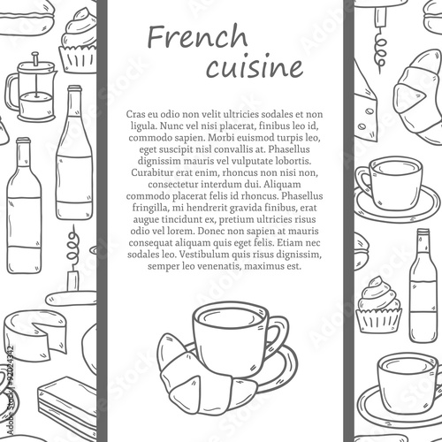 Vector ethnic cuisine or travel concept with cartoon hand drawn