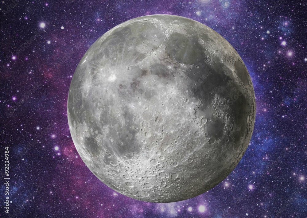 Fototapeta premium Illustration of moon and universe stars