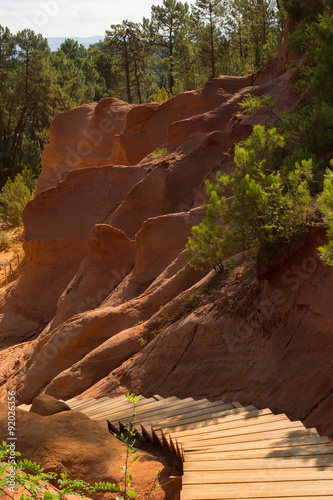 stairs through the ocre hills of Rousillon, France