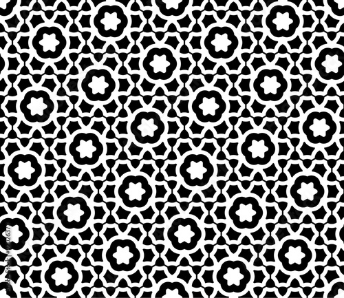 Vector modern seamless geometry pattern atom  black and white abstract geometric background  trendy print  monochrome retro texture  hipster fashion design