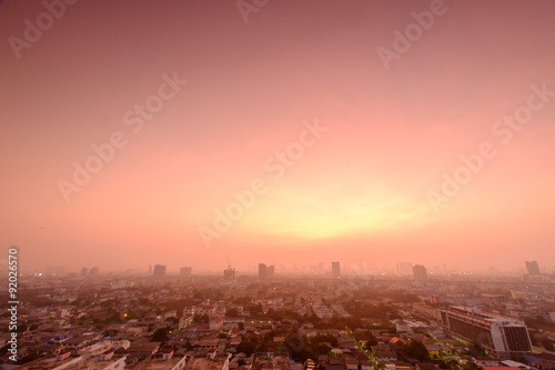 art of sky and Morning time view of Bangkok Thailand © designbydx