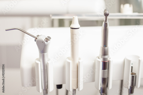 close-up dental tools or instruments in a dental clinic