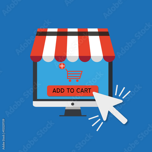 online shopping purchase - click add to cart button