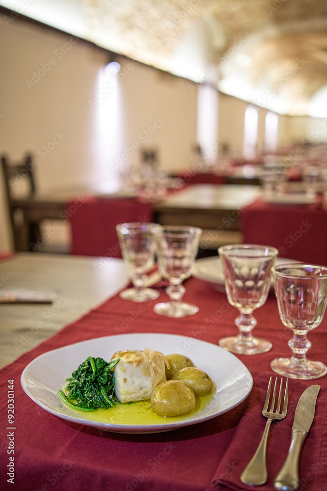 Fototapeta premium cod fish with potatoes