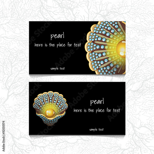 Pearl design horizontal business card, name card 